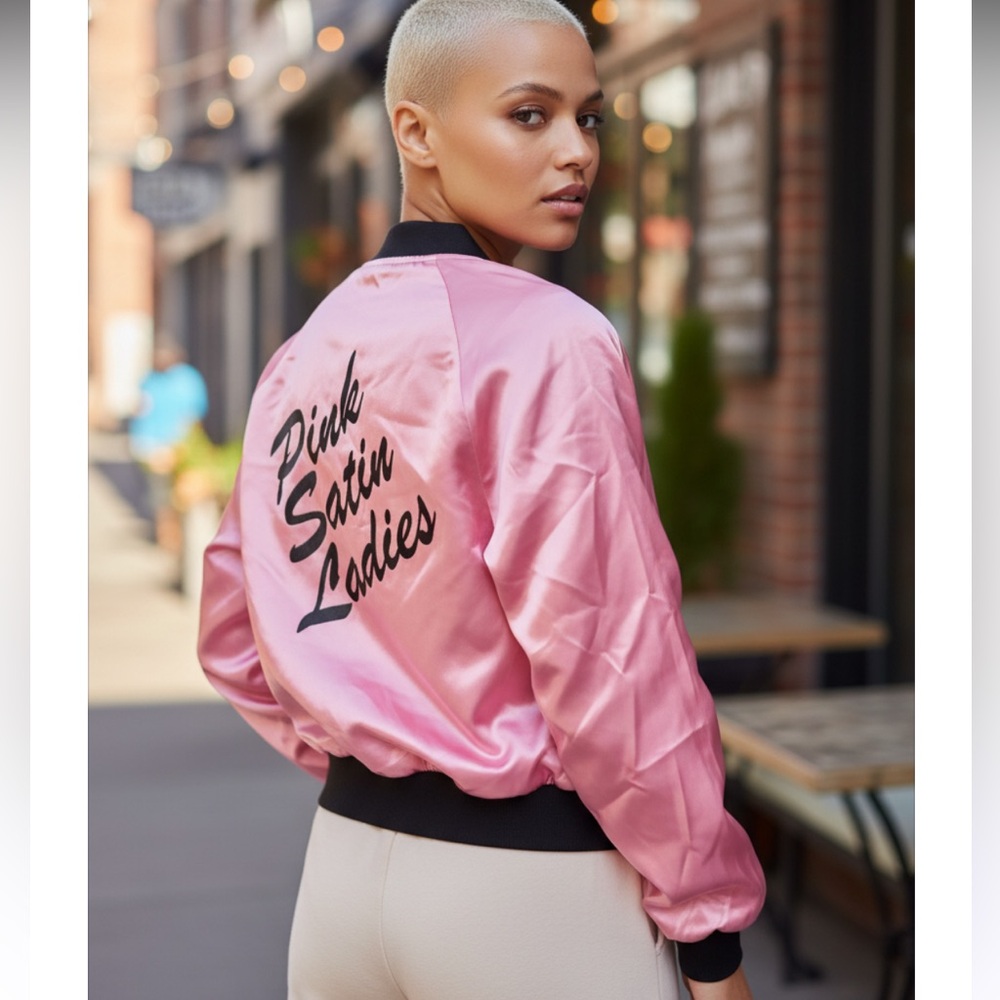 Pink Satin Ladies Jacket, sz L